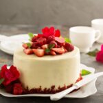 Decorate Marble Cake Deliciously adorned marble cake with swirls of chocolate and vanilla batter as decorations