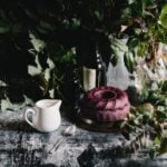 Elegant purple wedding cake adorned with beautiful decorations