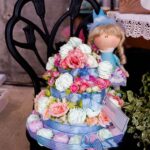 Festive Christmas cake stand with beautifully decorated accents and ornaments