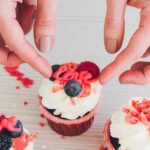 Colorful M&M decorations on beautifully frosted cake, perfect for cake decorating with M&Ms