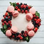 Colorful cake with intricate designs created using a cake decorating airbrush