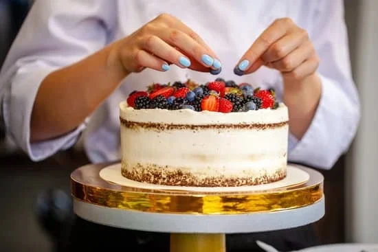 Decadent chocolate cake with intricate icing decoration