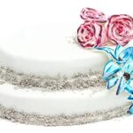 Fruit Cake Decorations Variety of colorful icing and marzipan fruit cake decorations for festive desserts