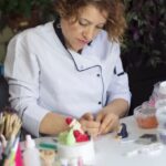 Colorful Easter cakes decorated with pastel icing and festive sprinkles for a delightful holiday treat